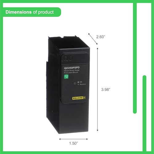 Black Surge Protection Device for Square D QO Load Centers - No Wiring, 50kA, 120/240V, Plug-On Neutral, Home Lighting Accessory