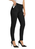 Willit Women's Yoga Dress Pants - Black, Large / 30 Inches, Skinny Fit, Office Casual Leggings
