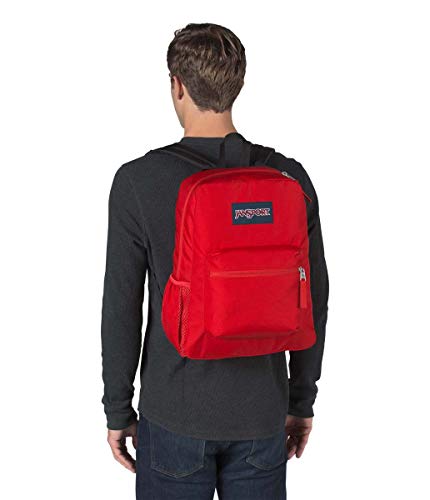 JanSport Cross Town Backpack Red Tape - 17x12.5x6 Inch Daypack with Front Utility Pocket