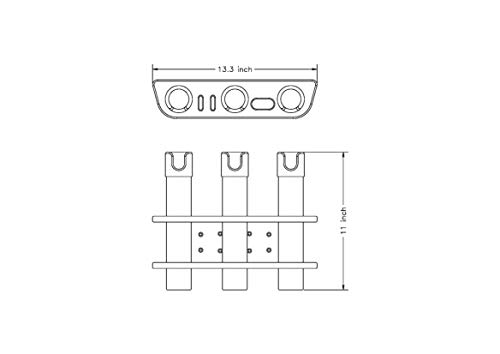 Brocraft 3-Rod Boat Track Storage Holder for Lund Ranger Versatrack System