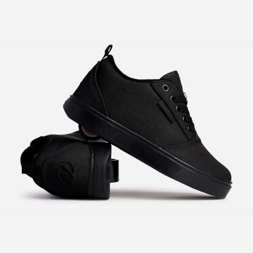 Heelys Pro 20 Shoes for Kids & Adults - Black, Big Kid Size 7, Canvas Skate Sneakers with Removable Wheels