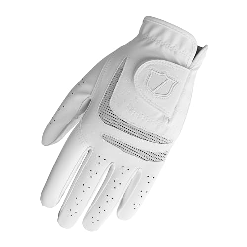 Women's Golf Gloves Grip Plus - Right Hand, Medium, White - Enhanced Breathability & Control
