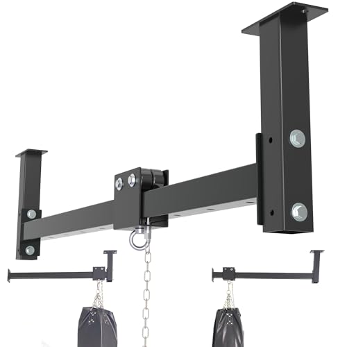 42'' Heavy Bag Wall Mount Roller Hanger for Punching Bags Up to 300 LBS - Easy Adjust, Quiet Operation