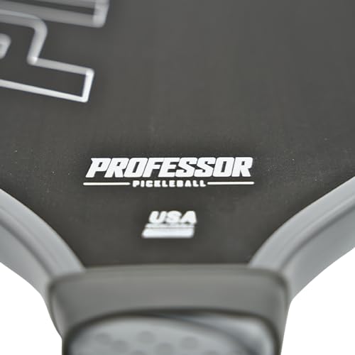 Professor PhD Pro Grey Edge Raw Carbon Fiber Pickleball Paddle - USA Approved