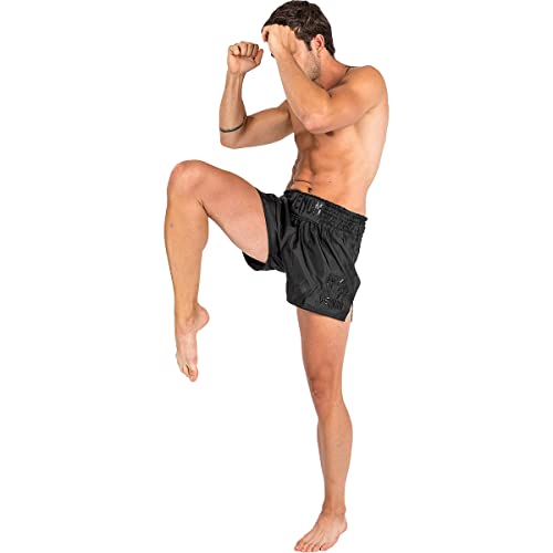 Unisex Muay Thai Shorts for Adults Small Black - Venum Classic