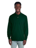 Jerzees Men's Dri Power Cotton Blend Polo Shirt - Large, Forest Green, Long Sleeve