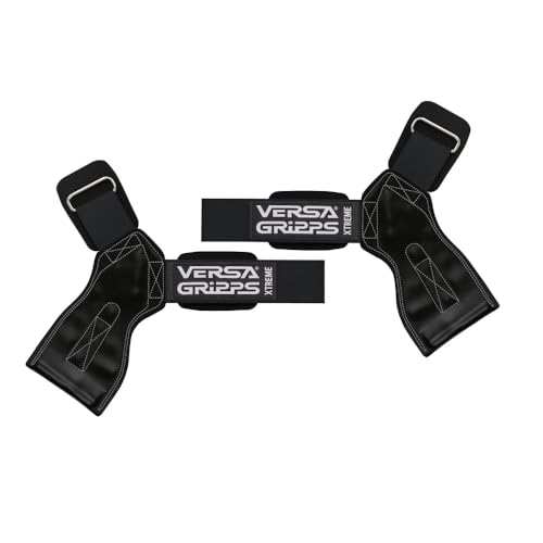 Versa Gripps XTreme Wrist Straps Onyx Large 7-1/8 - 8 Inch - Heavy-Duty Weightlifting Support