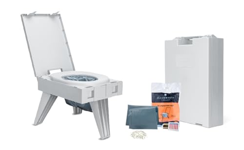 Portable Folding Toilet with WAG Bag Disposables for Camping & Emergency Use