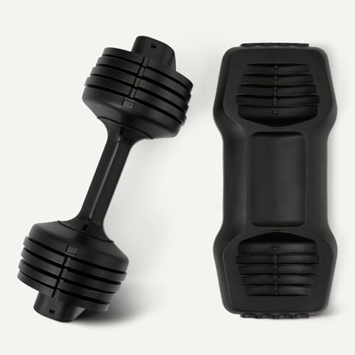 Adjustable Dumbbell 25 lb with 5 Weight Options - Space-Saving Fitness Equipment