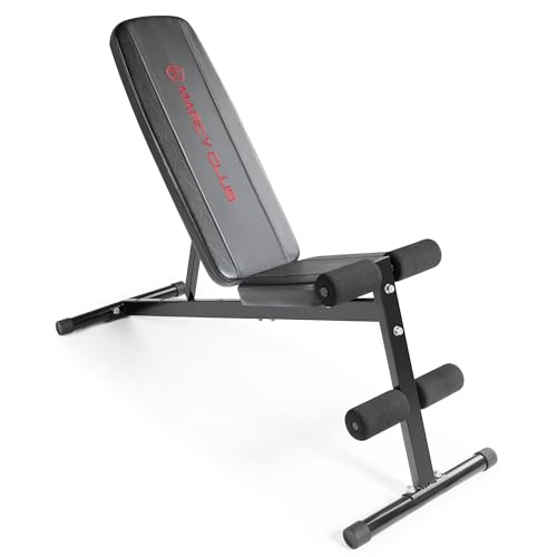 Marcy Adjustable Multi-Position Utility Bench Black Red for Home Gym