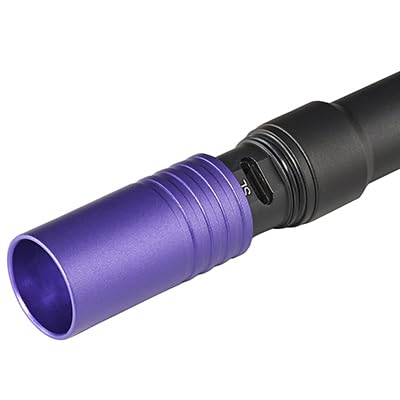 USB Rechargeable UV LED Penlight with Holster - Black & Compact