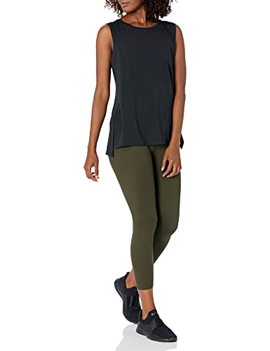 Women's Relaxed Cotton Workout Tank Top - Plus Size X-Large Black