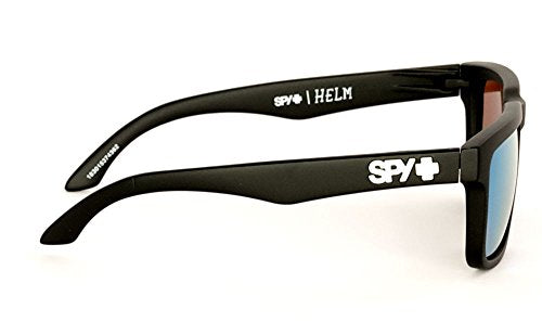 Unisex Matte Black Spy Helm Sunglasses with Light Blue Spectra Lens