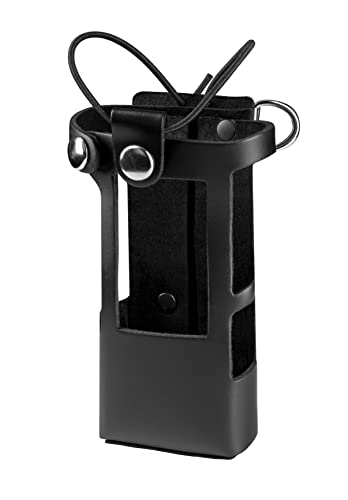 Black Leather Firefighter Radio Strap and Holster Bundle Set - Perfect Fit Shield