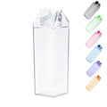 34oz Clear Leakproof Milk Carton Water Bottle - Portable Drinkware for Outdoor & Camping