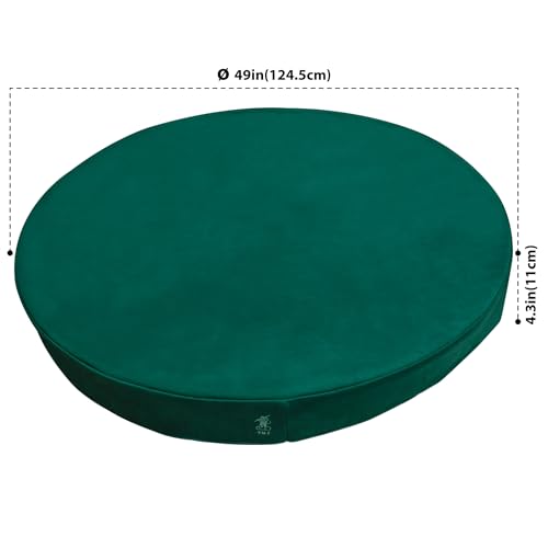 49-Inch Green Round Table Cover for Card Games, Mahjong, Board & Dice Games