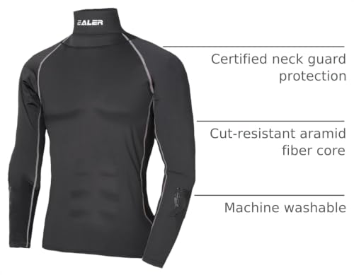 EALER Hockey Compression Shirt with Neck Guard - Boys Medium Long Sleeve