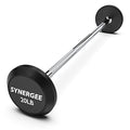 Synergee Fixed 20lb Straight Steel Barbell - Pre-Weighted Gym Bar for Strength Training