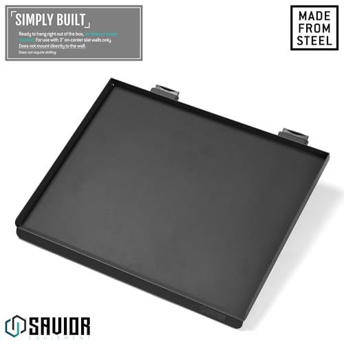 Obsidian Black 17" Heavy-Duty Wall Rack System for Workbenches & Storage