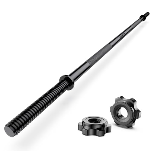 55-Inch Standard Weight Lifting Barbell - Black Steel, 1 Inch Diameter