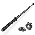 55-Inch Standard Weight Lifting Barbell - Black Steel, 1 Inch Diameter
