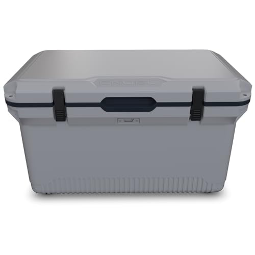 ENGEL Haze Gray 60 Qt Ultra-Light Injection Molded Cooler with Accessories