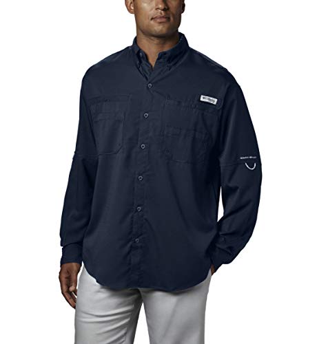 Columbia Men's PFG Tamiami II Long Sleeve Shirt - Large, Collegiate Navy