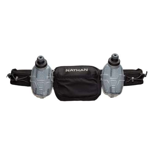 Nathan Running Belt Hydration Pack with Flasks & Pockets - Insulated Black