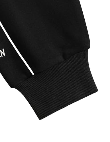 Unisex Oversized Y2K Applique Hoodie - Medium Black