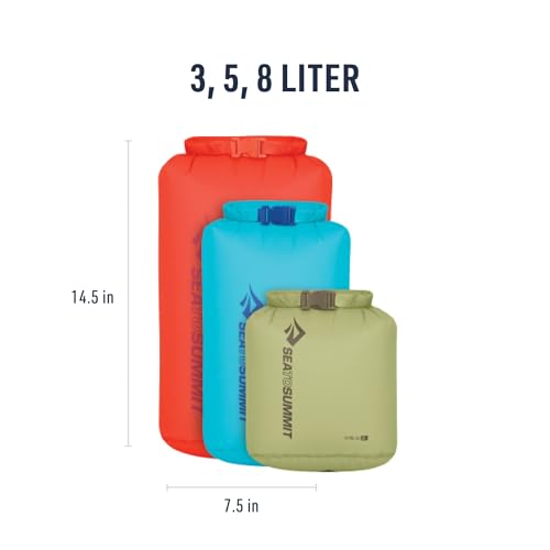 Sea to Summit Waterproof Dry Bag Set – 3L, 5L, 8L Lightweight Waterproof Storage Bags