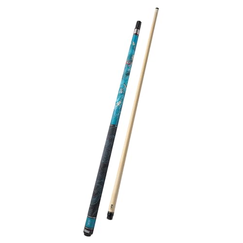 Pool Cue with Black Case - 19oz, 58 Inches, Mythological Symbols, Blue Dragon Variation