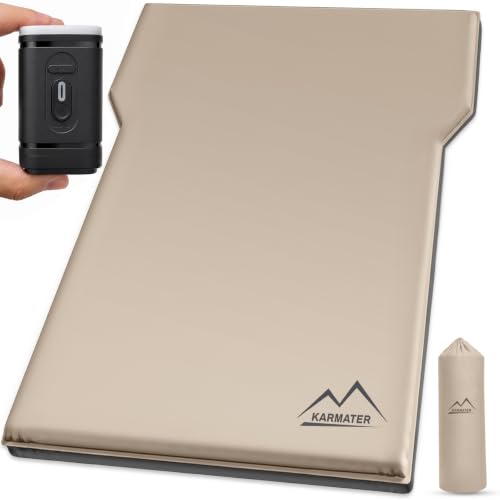 M KARMATER Tawny SUV Air Mattress with Air Pump - Insulated 2-Person Camping Bed, Memory Foam, 9.0 R-Value