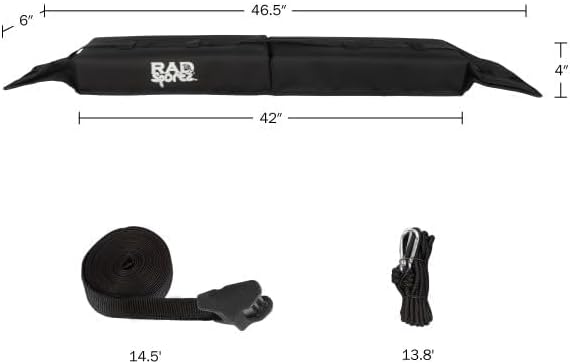 RAD Sportz Kayak Roof Rack - Universal Quick Loop Straps & Protective Pads - Fits Canoe, SUP, Surfboard