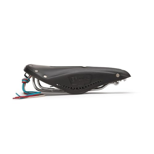 Brooks England B17 Carved Leather Bike Saddle - Black, Handmade Cycling Accessory