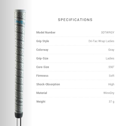 Winn Dri Tac Wrap Golf Grips 13-Piece Bundle - Non-Slip Contoured Comfort