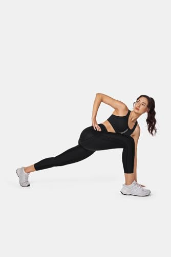 Fanka Powerband Resistance Leggings for Women - Black 10 / 7/8 Length Sculpting Compression Reversible