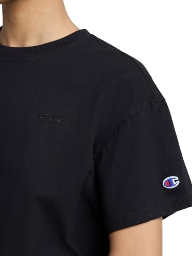 Champion Women's Classic Short Sleeve T-Shirt Black Medium Script Logo