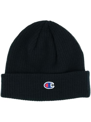 Champion Knit Cuffed Winter Beanie - One Size, Black