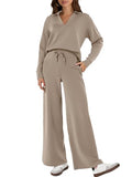 Women's Casual 2 Piece Sweatsuit Set - Camel Medium