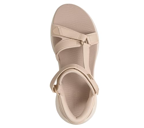 Skechers Women's Arch Fit Slip-In Golf Sandal 8 Natural - Lightweight Sport Sandal