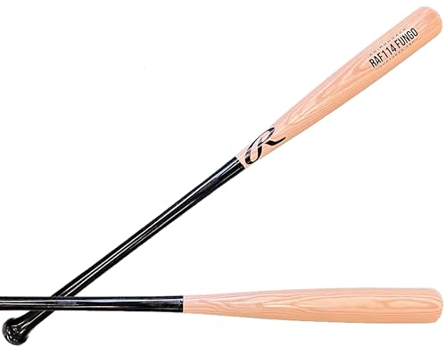 Wood Fungo Training Bat - Black/Natural, 35 Inch Baseball Softball Practice Bat