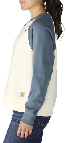 Carhartt Women's Sawyer Crewneck Sweatshirt Medium Eggshell Casual Fleece Top