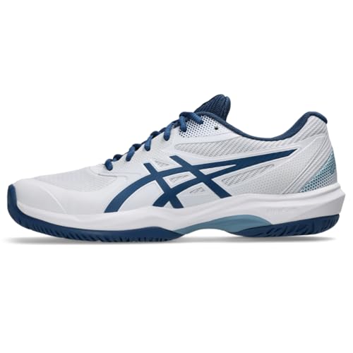 ASICS Men's Game FlyteFoam Pickleball Shoes White/Twilight Blue - Lightweight Supportive Court Footwear