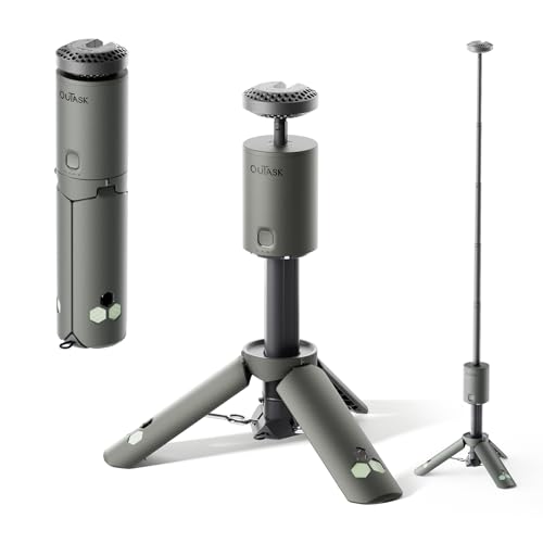 Outask Collapsible Camping Lantern with 720° Rotation & Magnetic Tripod - Military Green