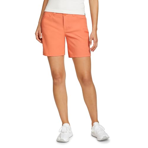 Eddie Bauer Women's Rainier Short - Dusty Coral, Water-Repellent, Stretch Nylon, Outdoor Hiking Gear