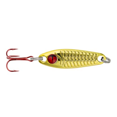 Gold Tungsten Buck-Shot Rattle Spoon ¼ Oz Ice Fishing Lure - Loud Brass Rattle