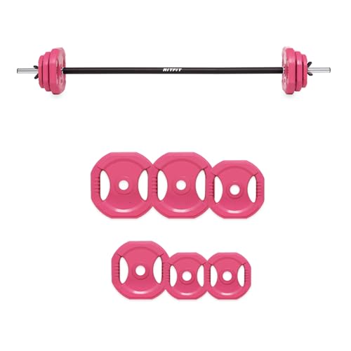 RitFit 40LB Adjustable Barbell Weight Set with Padded Bar for Home Gym