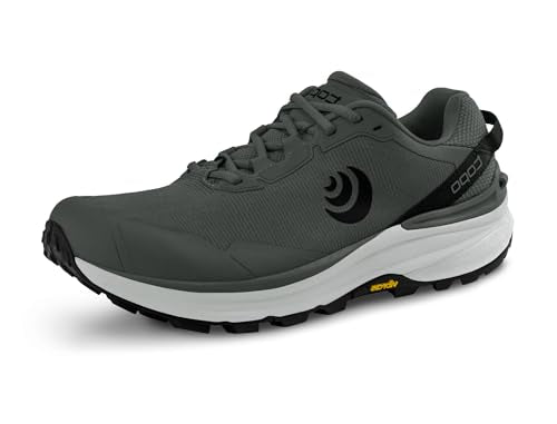 Topo Athletic Men's Traverse Hiking & Running Shoes Grey/Charcoal 11 - Cushioned & Durable 5MM Drop