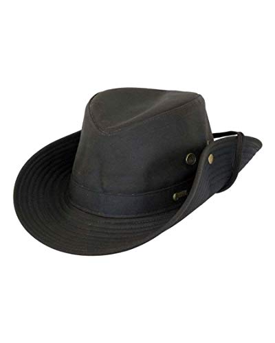 X-Large Brown Waterproof UPF 50 Cotton Oilskin Hat - Women's River Guide