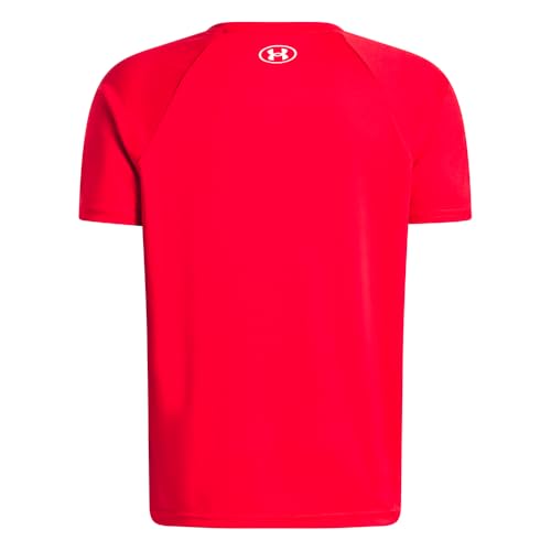 Kids Tech Hybrid Print Short Sleeve T-Shirt - Medium, Red & White